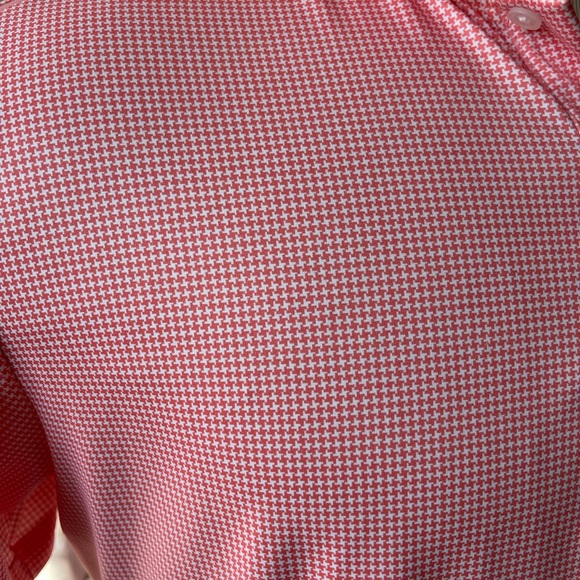 BONOBOS Limited Edition Orange White Houndstooth Performance Golf Polo LARGE - Picture 4 of 14